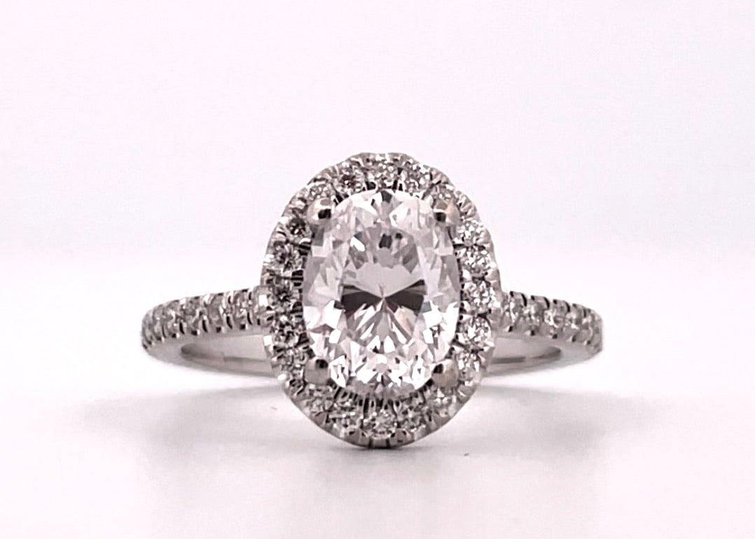 Oval shaped diamond ring