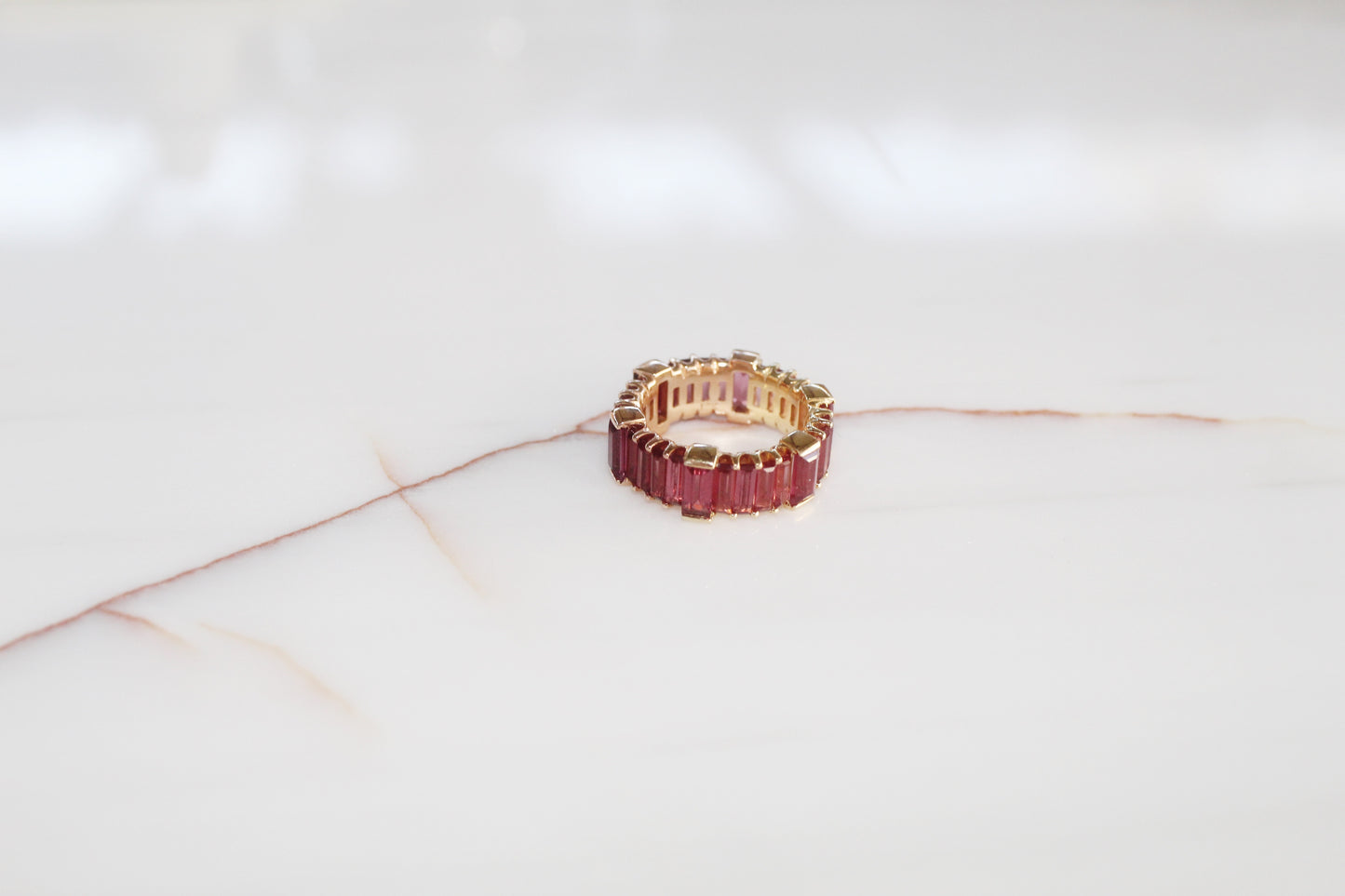 18k Rouge Tourmaline Two Tone Eternity Band