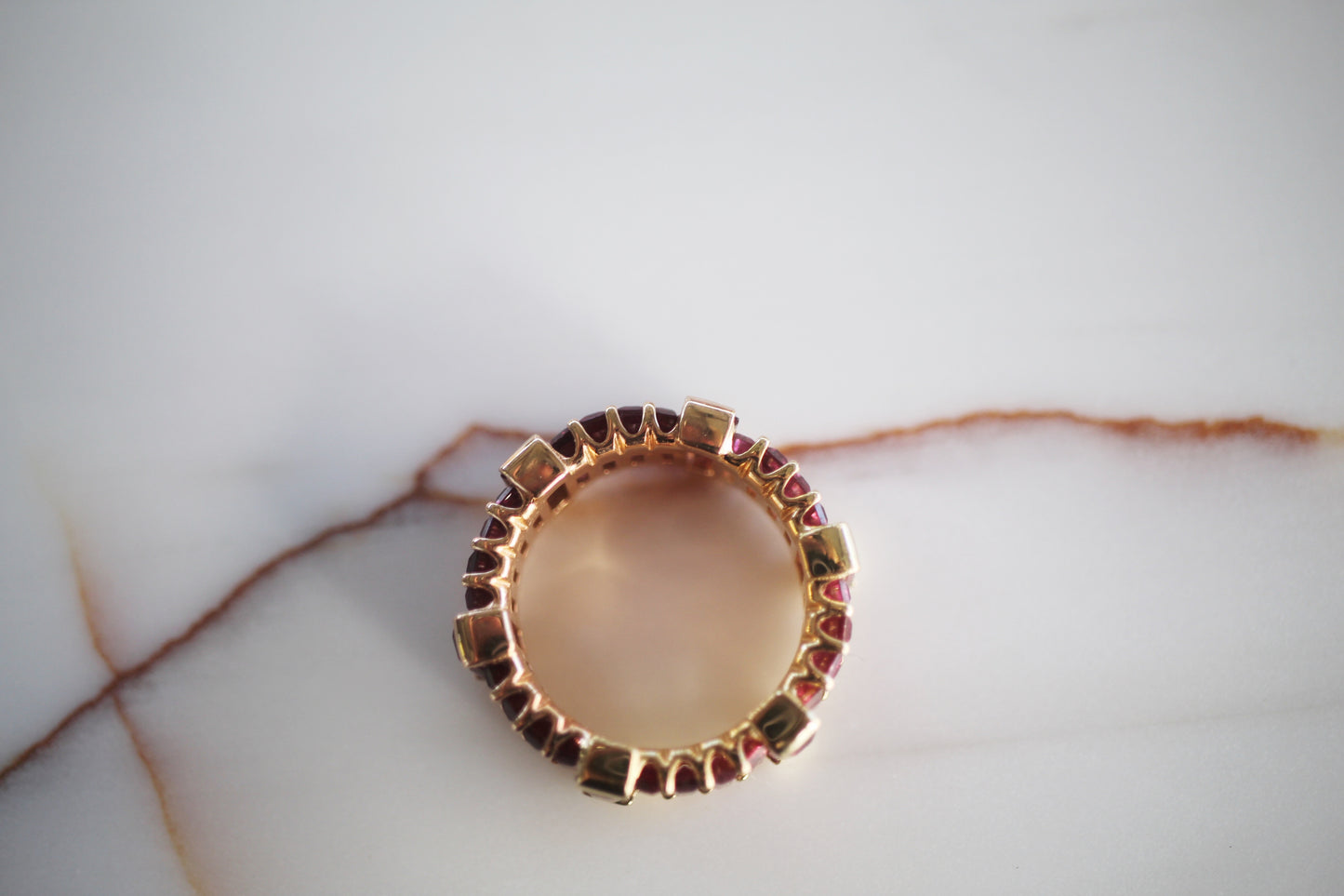 18k Rouge Tourmaline Two Tone Eternity Band