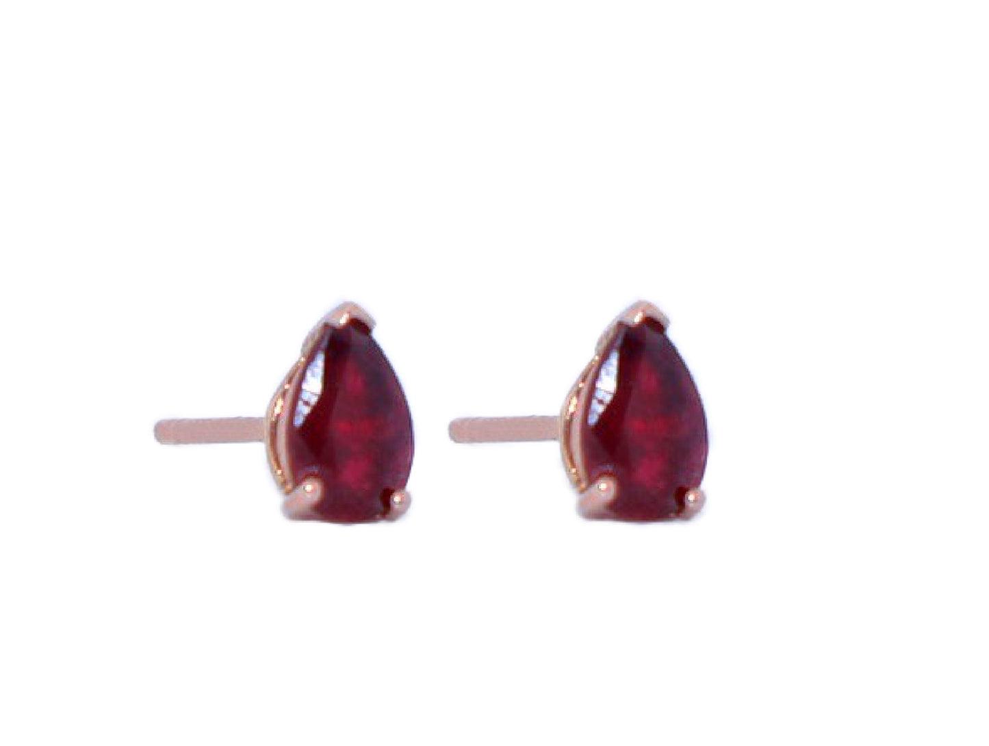 Deep Garnet Pear Studs