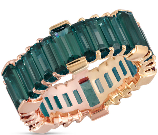 Dark Green Tourmaline Eternity Band