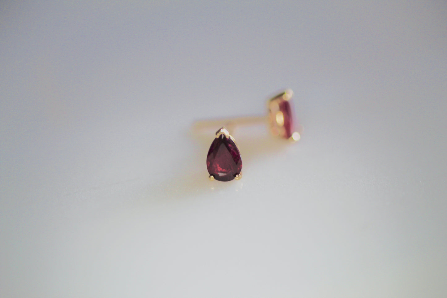 Deep Garnet Pear Studs