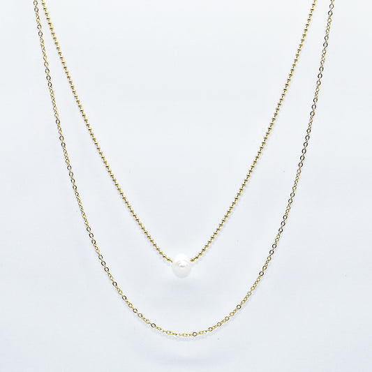 Solitaire Pearl Necklace